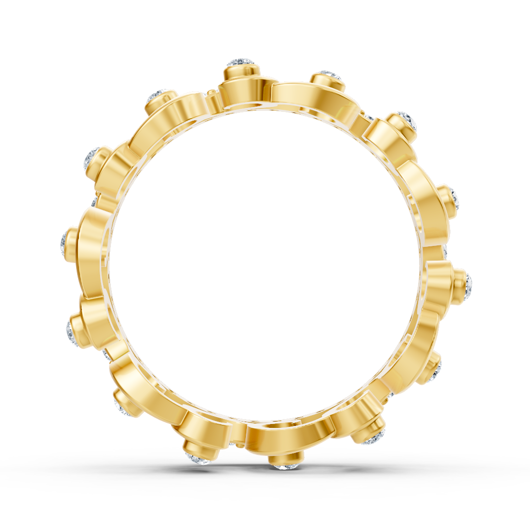 14 carat yellow gold diamond princess crown ring "Royal Grace"