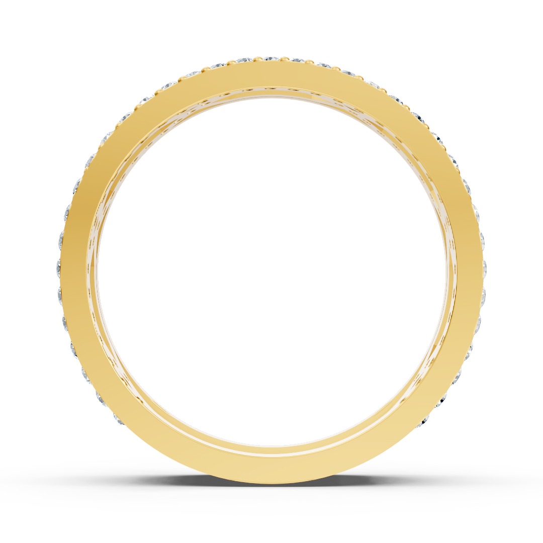 Bague en or jaune avec diamants ronds en forme de griffes