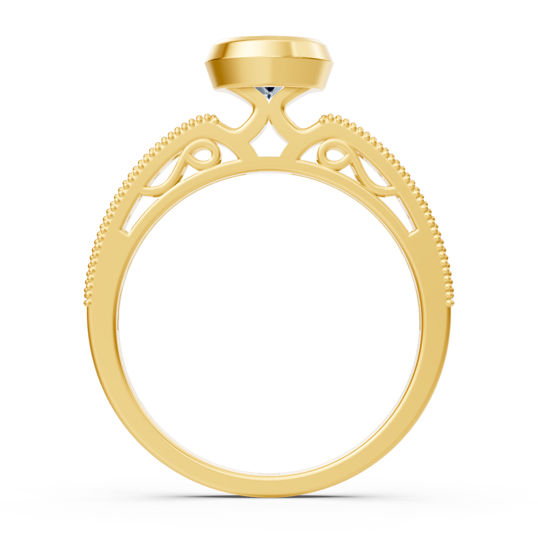 Bague de fiançailles classique avec diamant solitaire en or jaune 14 carats