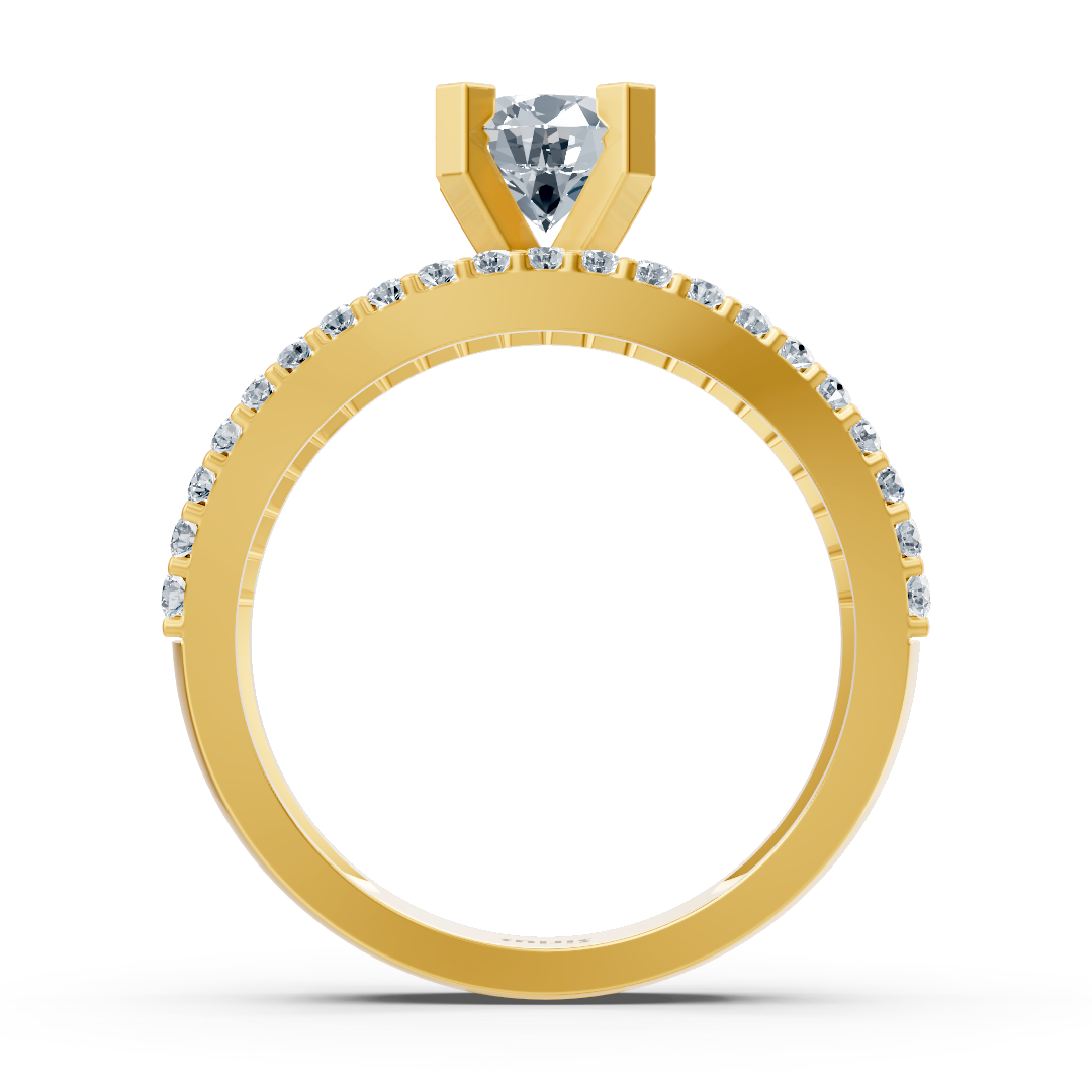 Bague Éternité et Solitaire Diamant Or Jaune