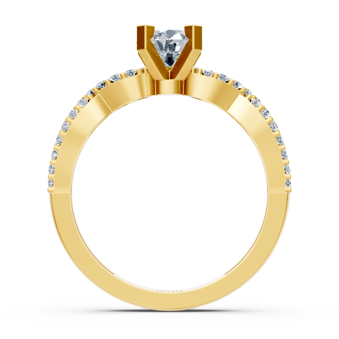 Twist Eternity & Solitär Diamantring Gelbgold