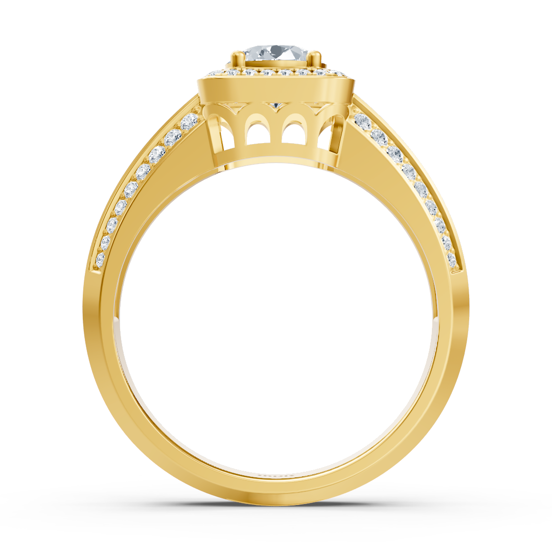 1.41 carat princess-cut diamond ring in 14-carat yellow gold