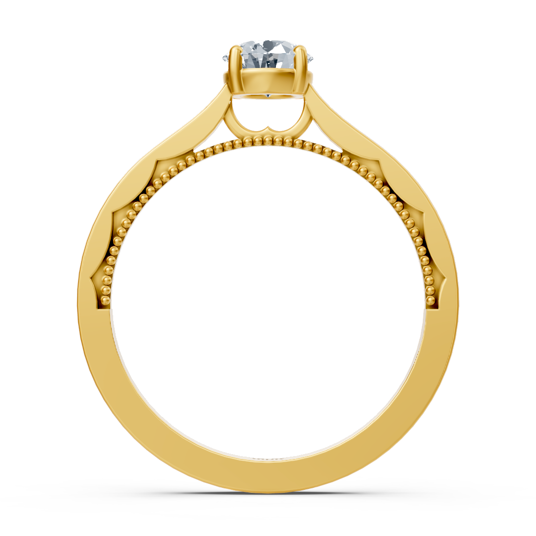 Birgie Sirius Gelbgold Solitär Diamantring mit Rundschliff