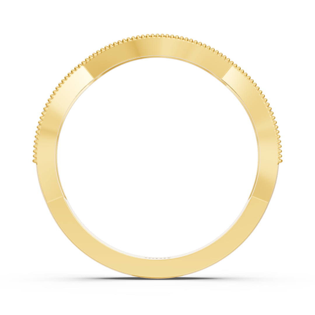 Alliance courbée en or jaune avec diamant de 0,19 carat