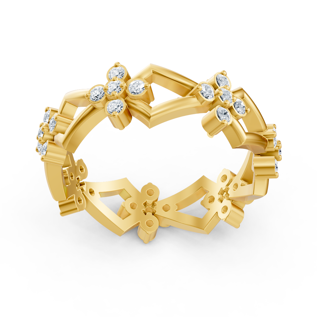 Birgie Diamantring aus 14K Gelbgold mit runden Brillanten