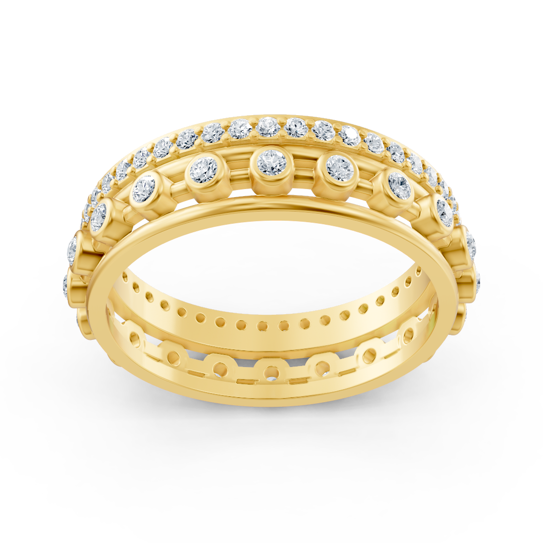14 carat yellow gold Pırlanta Pavé ring "Glamour"