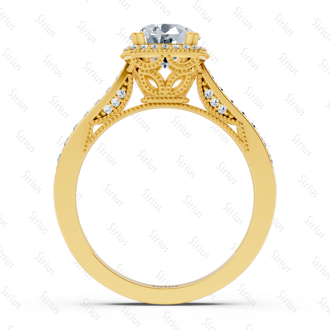 Solitär Weisstopas Diamantring Gelbgold