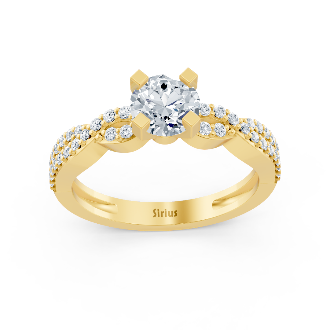 Twist Eternity & Solitär Diamantring Gelbgold