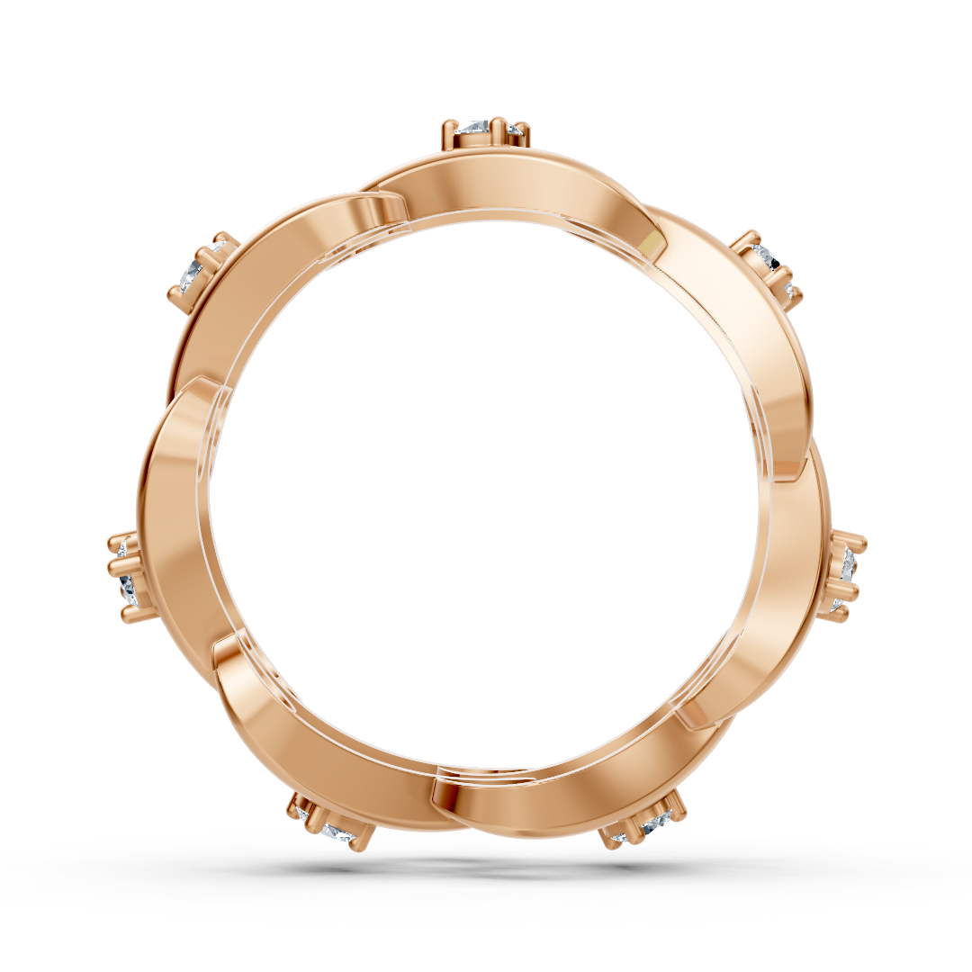 Exclusive Rosegold diamond ring 14k with round-cut-brilliant