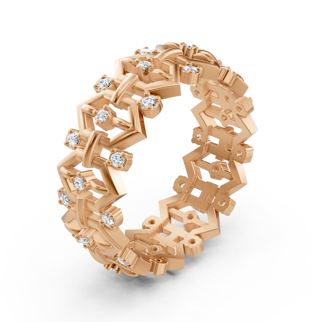 Birgie Rosegold Diamantring – Filigranes Design mit Runddiamanten