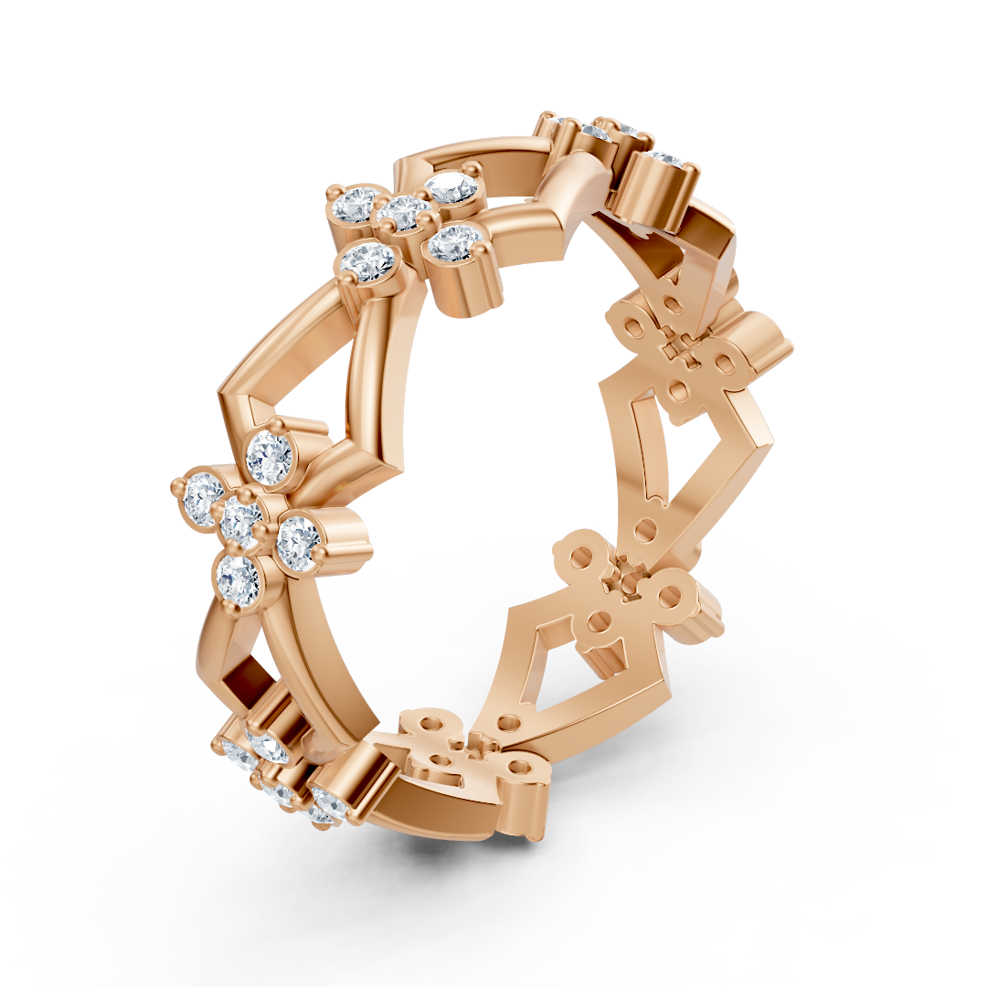 Birgie Diamantring aus 14K Rosegold mit runden Brillanten