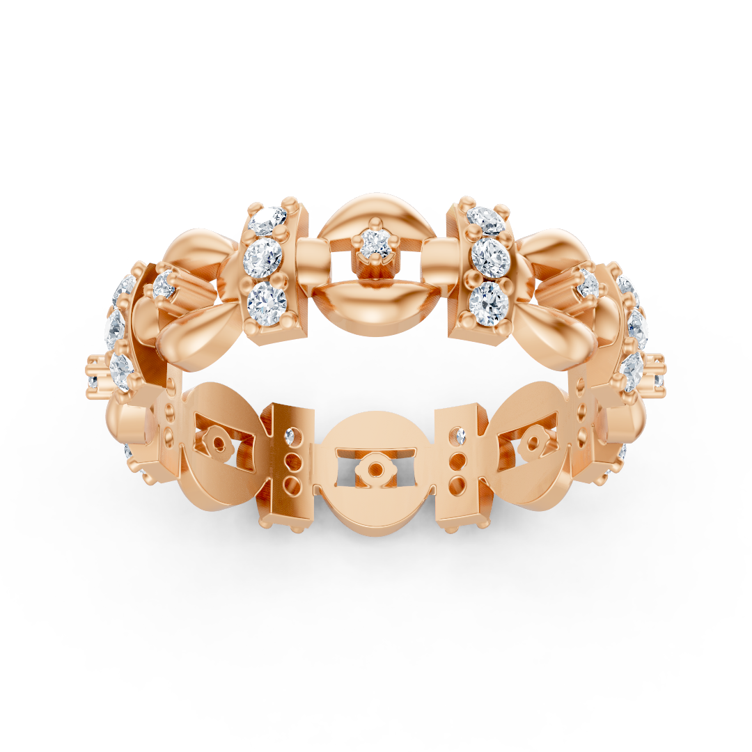 Bague en diamant fascinante avec un mélange de formes - or rose 14 carats, environ 0,40 carat
