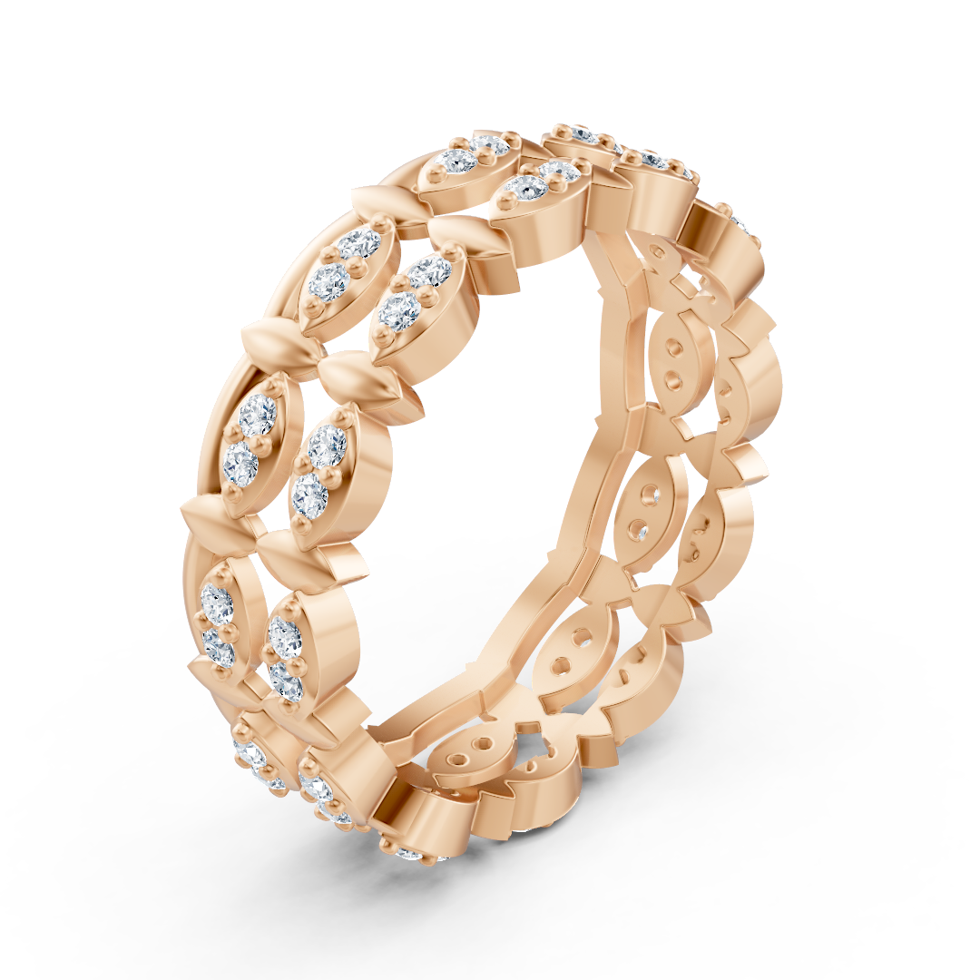 Birgie 14K Rosegold Diamant Eternity Ring - Zeitlose Marquise Eleganz