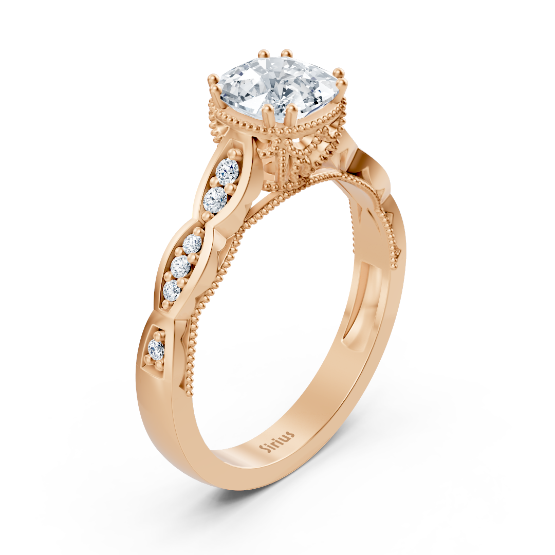 Diamond and ruby ring rose gold