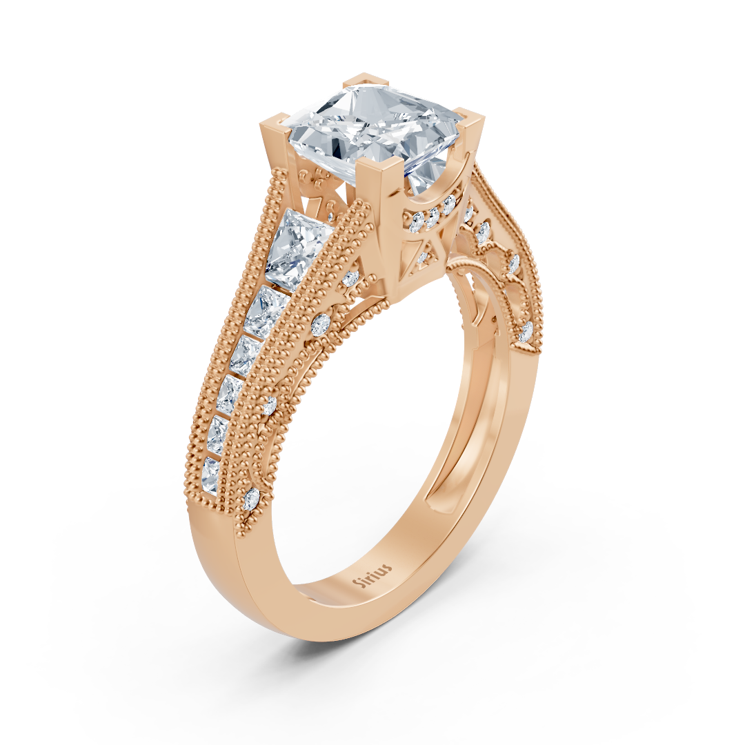 Vintage Inspired Diamond Ring Rose Gold