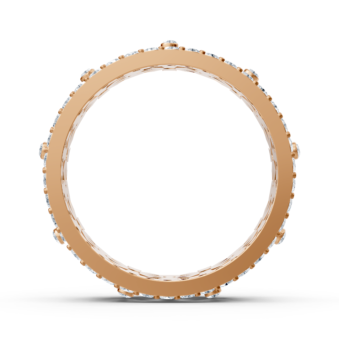 Delicate flower wreath diamond ring - 14K rose gold, approx. 0.49 carats
