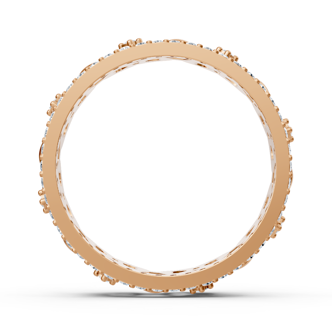 Rosegoldener Diamantring mit Kettenmuster