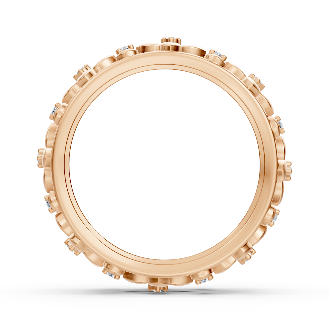 Noble rose gold ring with diamonds in a flower design – delicate elegance