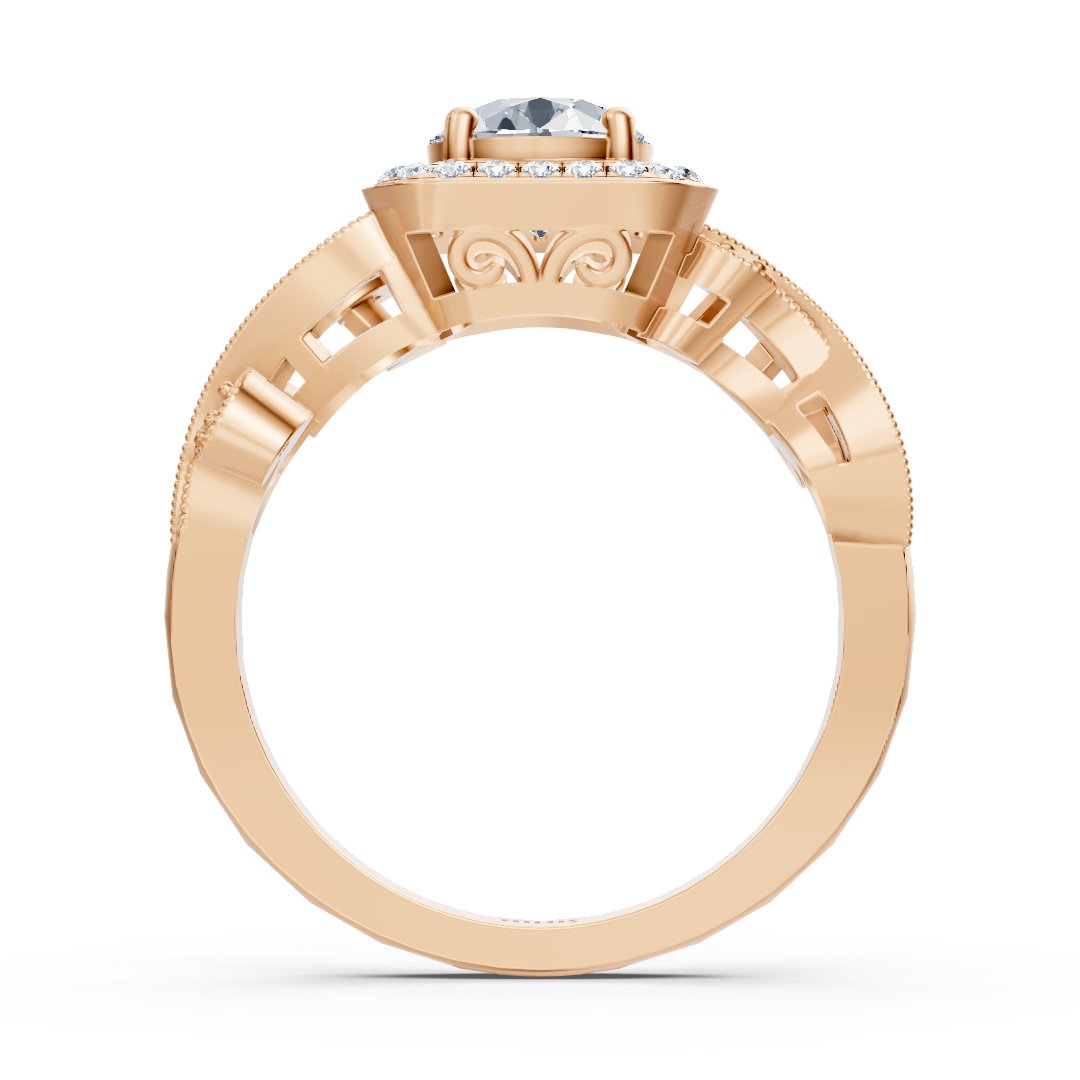 Rose gold vintage diamond engagement ring
