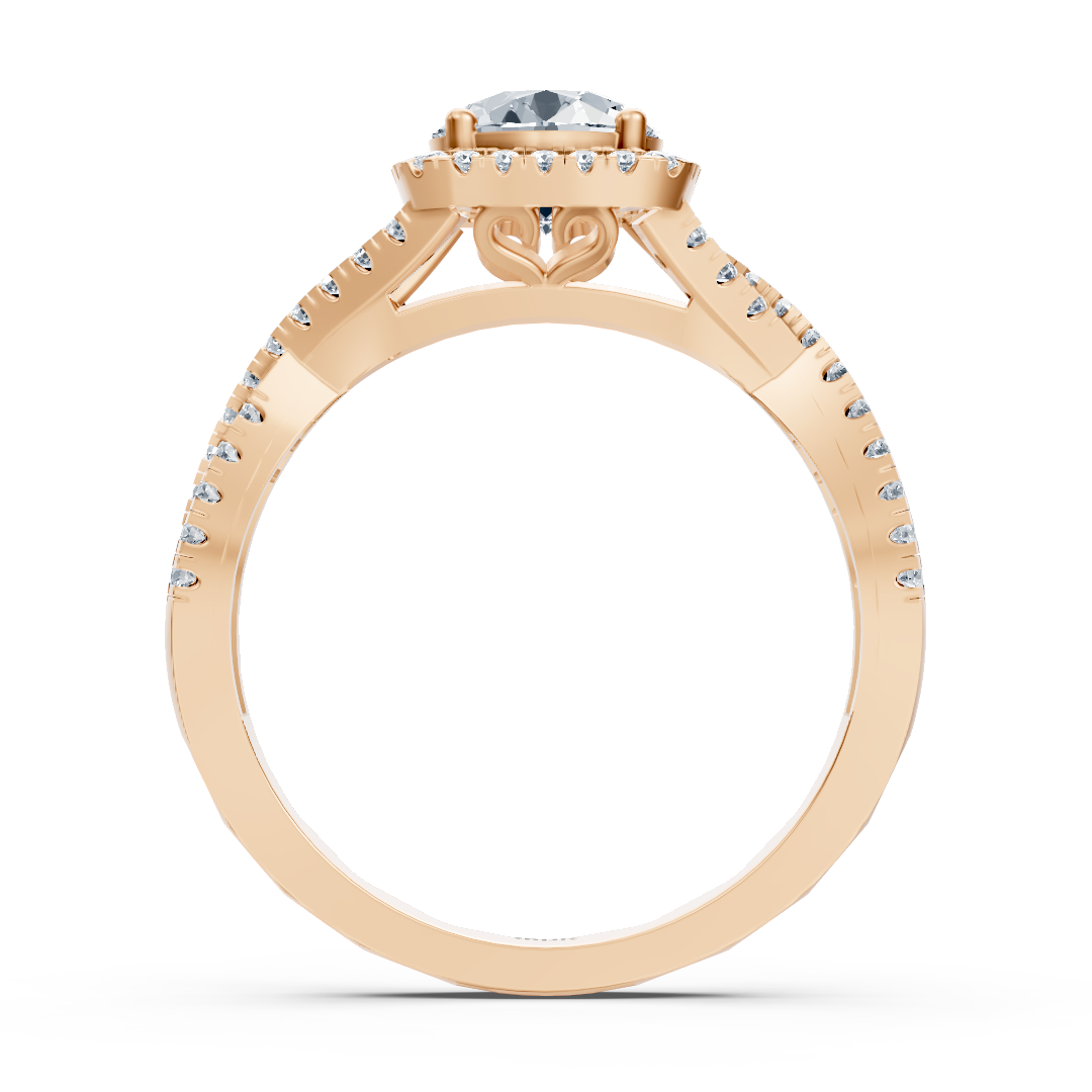 Birgie Passion Halo Diamond Engagement Ring Rose Gold