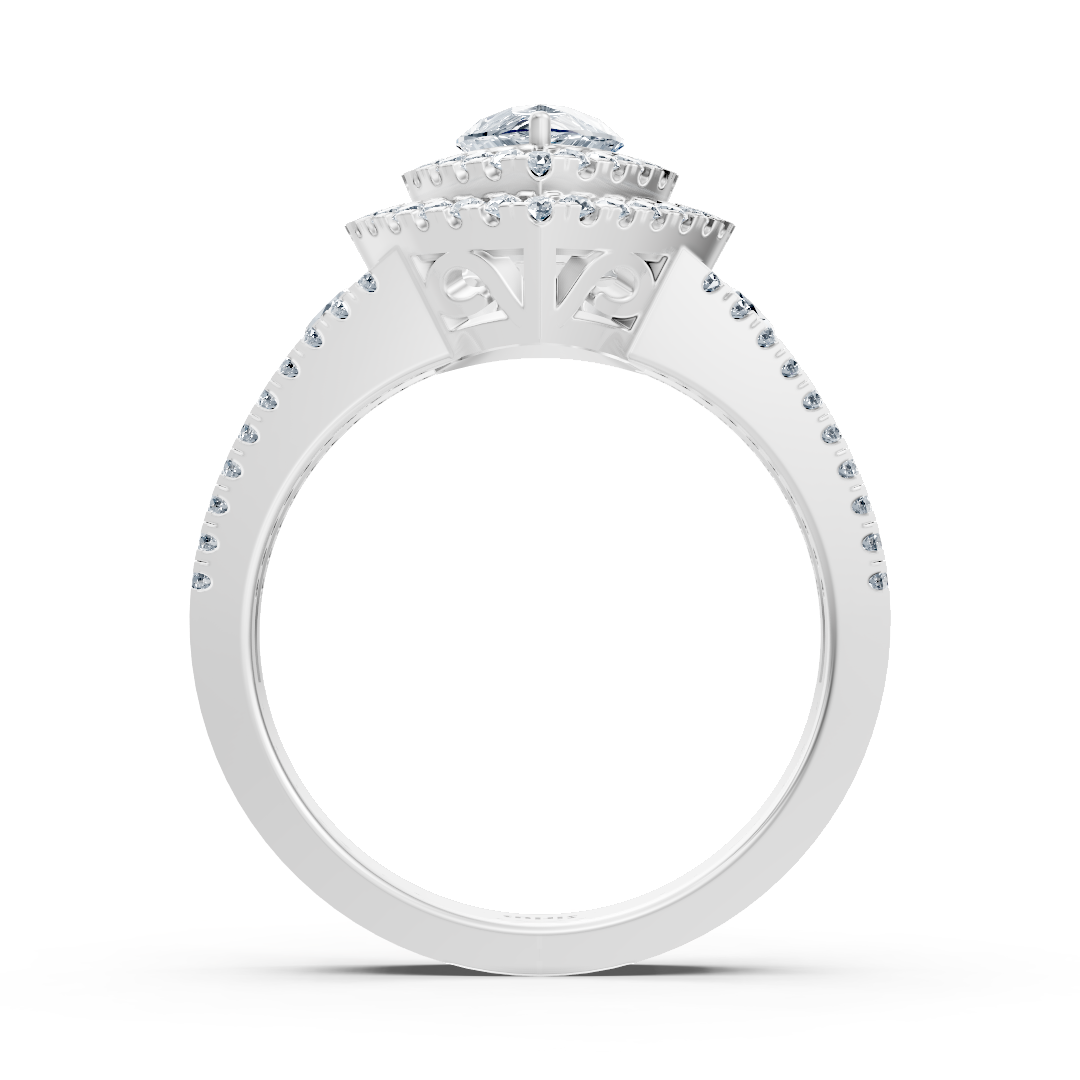 Birgie Halo Diamant & Topas Verlobungsring Weißgold