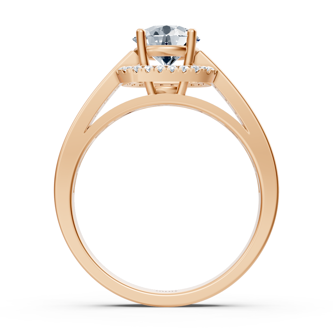 Elegant rose gold side stone diamond ring