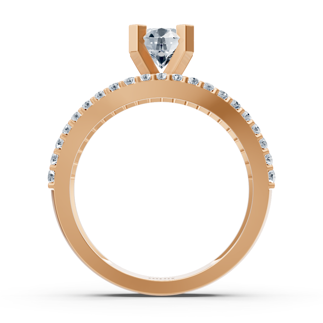 Bague Éternité et Solitaire Diamant Or Rose