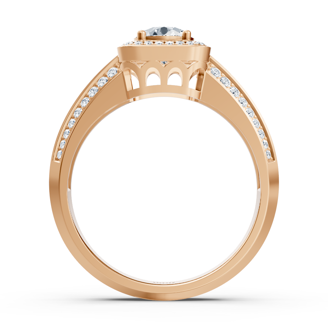 1.41 Karat Prinzessschliff Diamantring aus 14 Karat Roségold
