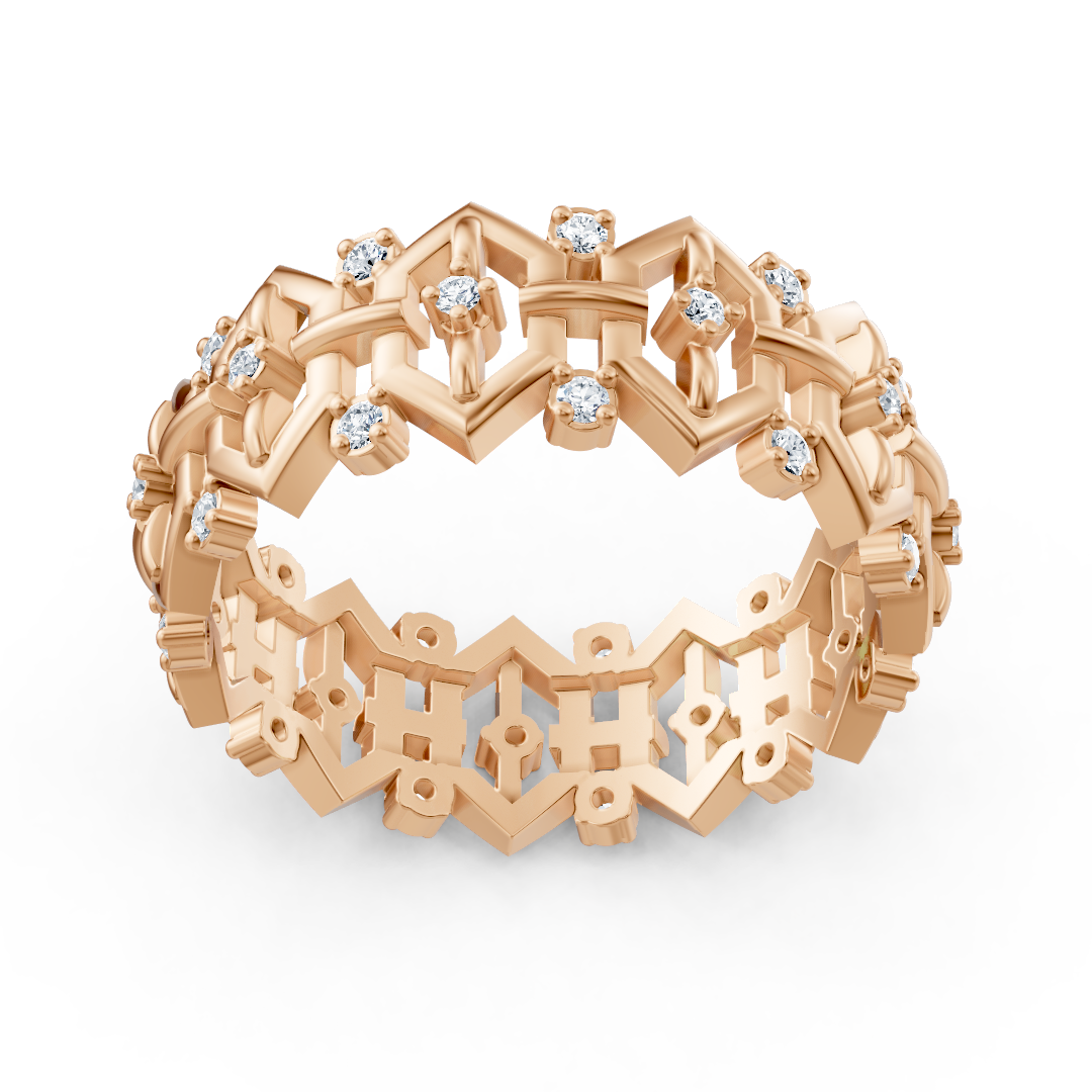 Birgie Rosegold Diamantring – Filigranes Design mit Runddiamanten