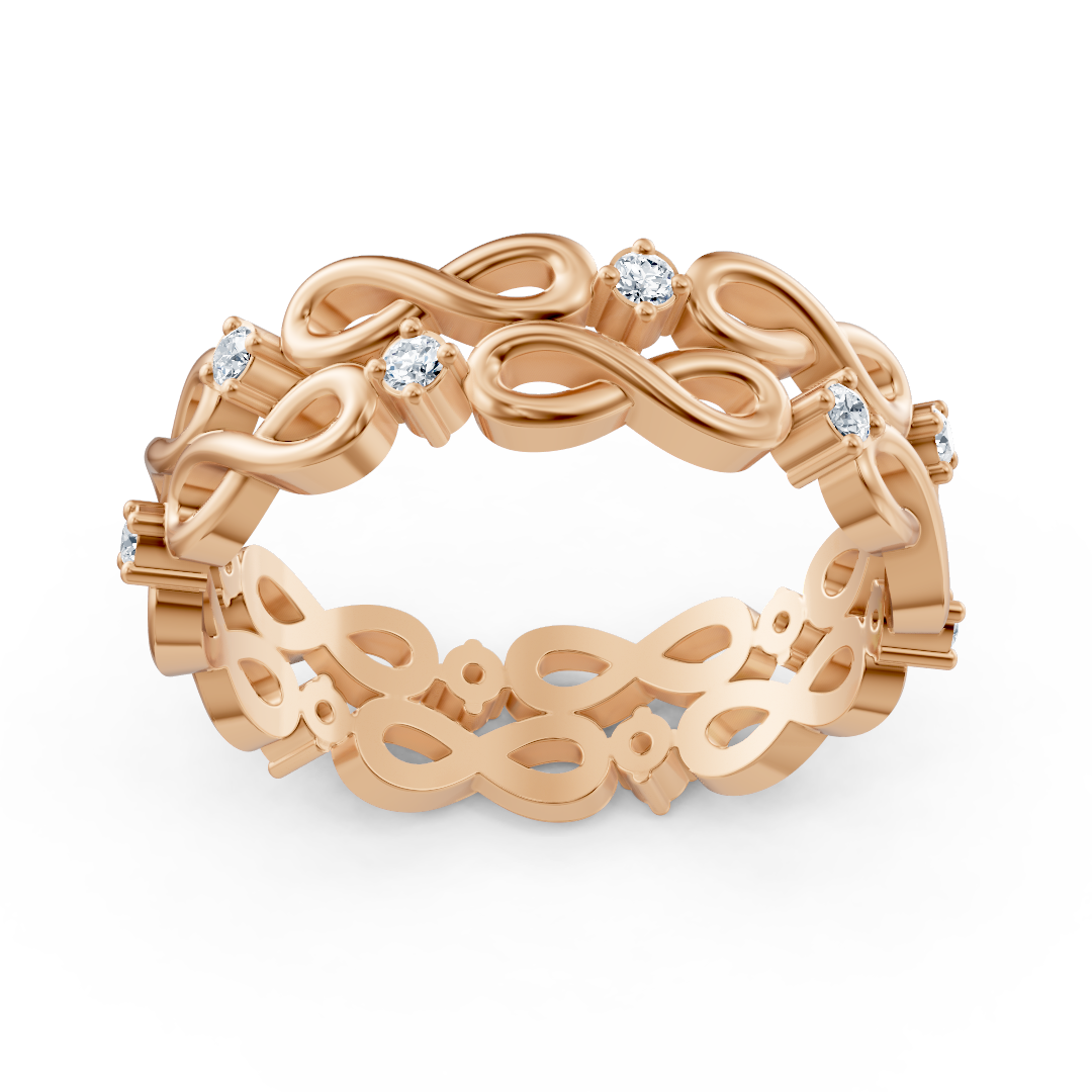 Rosegoldener Diamantring mit Unendlichkeitsdesign