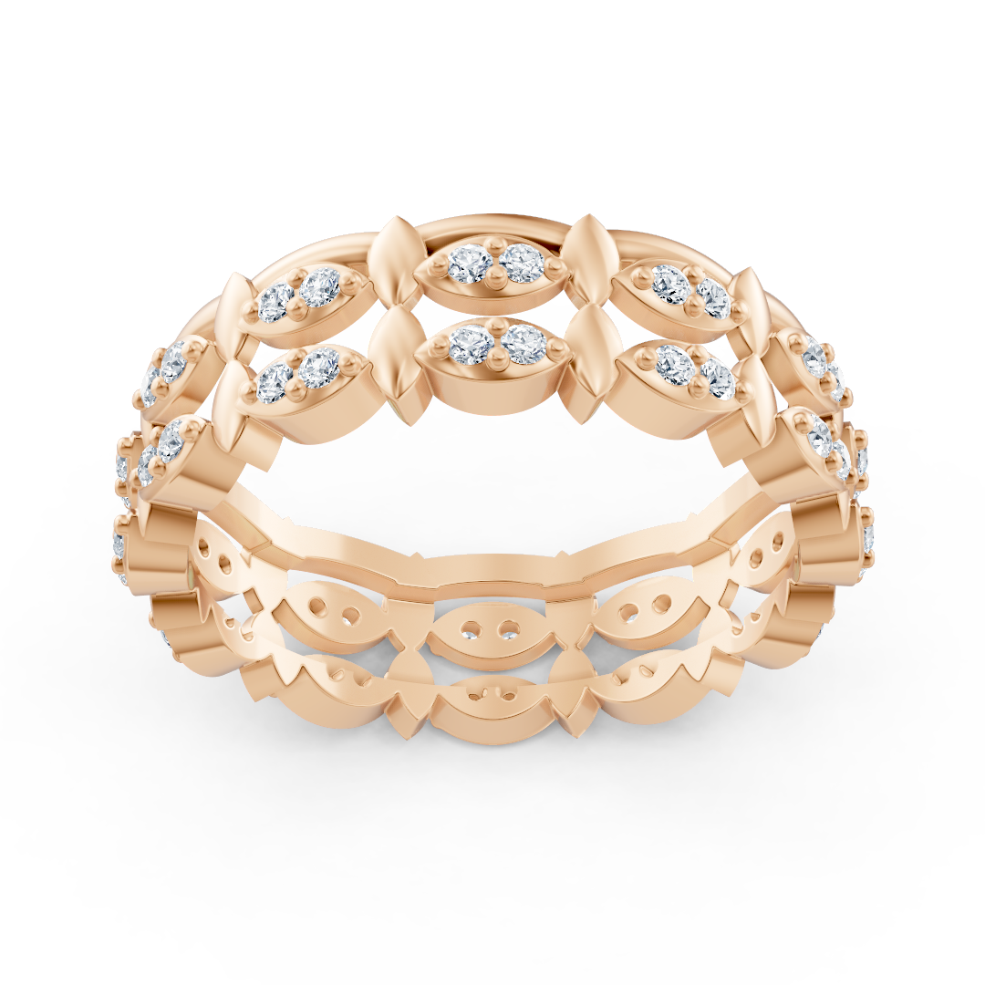 Birgie 14K Rosegold Diamant Eternity Ring - Zeitlose Marquise Eleganz