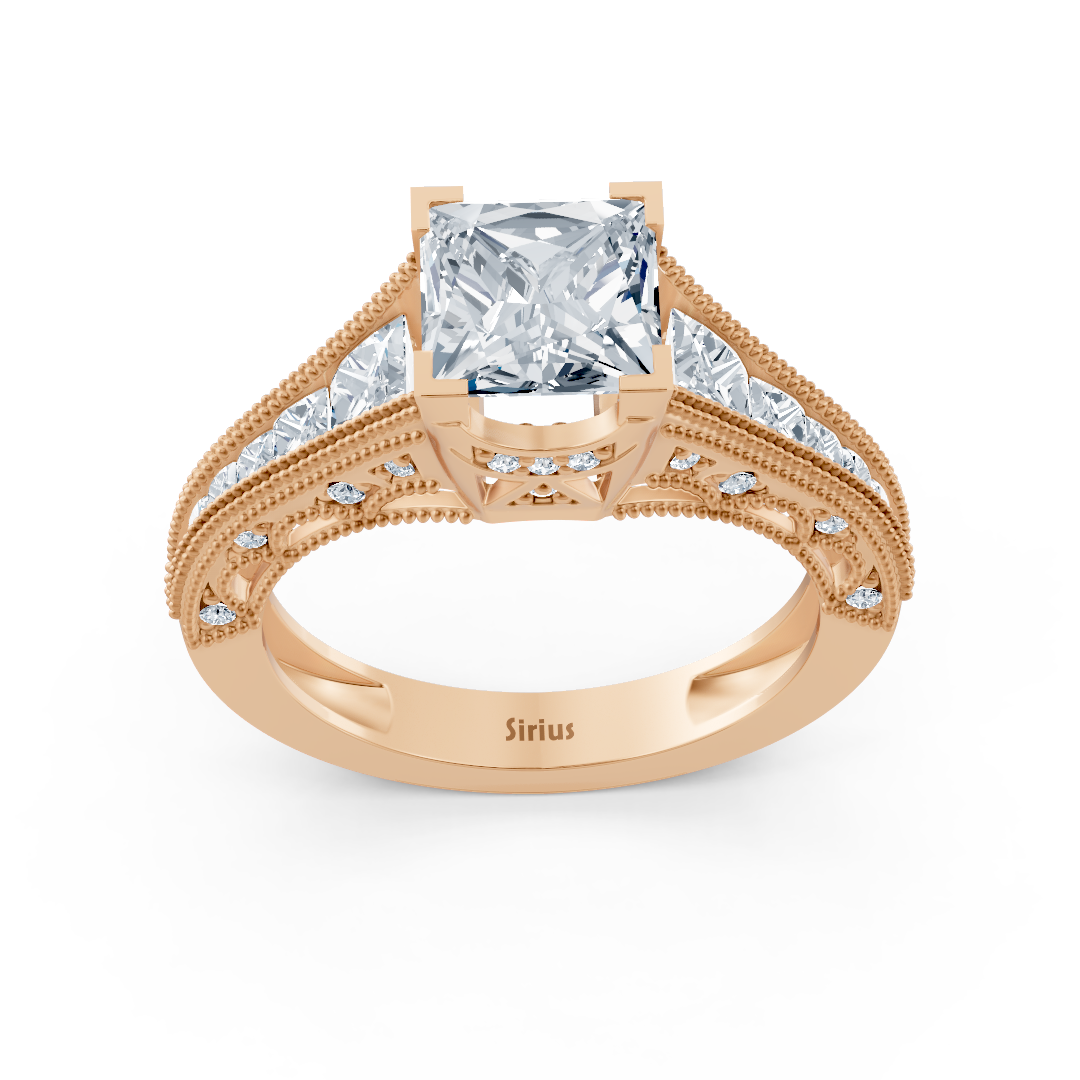 Vintage Inspired Diamond Ring Rose Gold