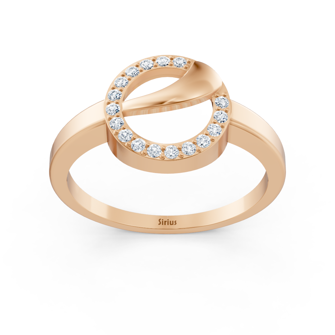 Graceful rose gold diamond ring with claw setting