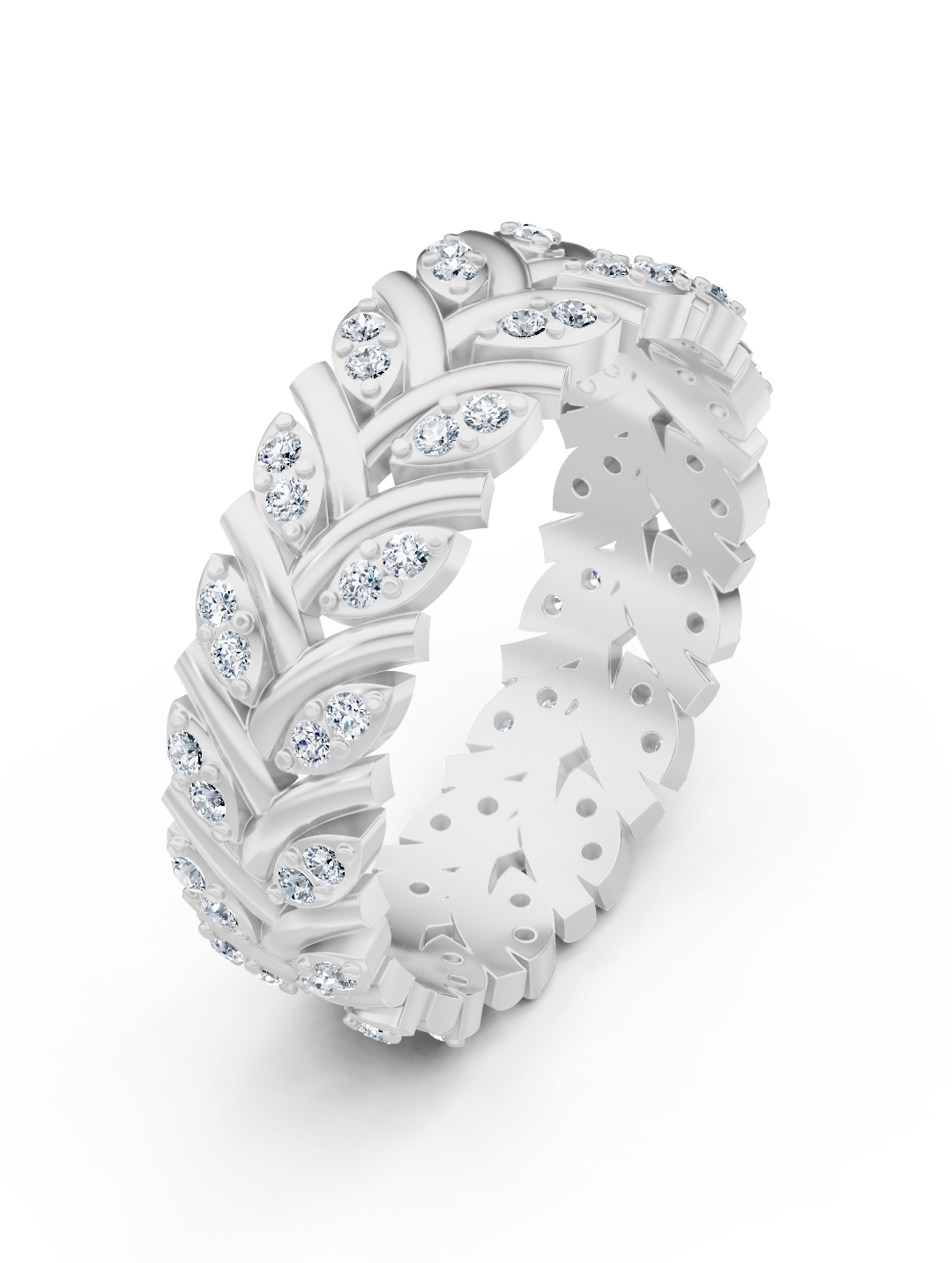 Birgie 14K Weißgold Eternity Ring mit Diamanten