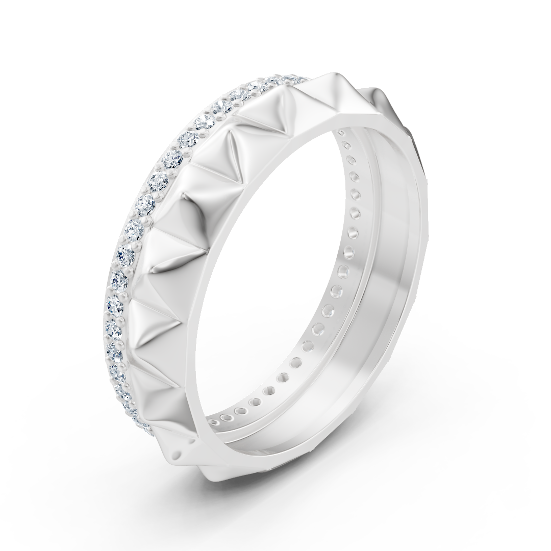 Eleganter Weißgold-Ring mit Runddiamanten im Prong-Design