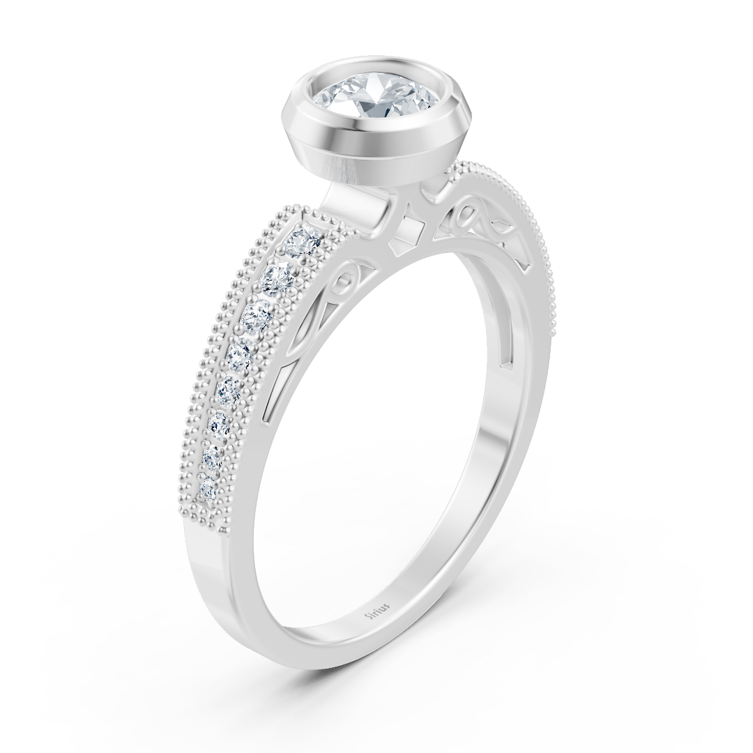 Klassischer Solitär Diamant Verlobungsring aus 14 Karat Weißgold