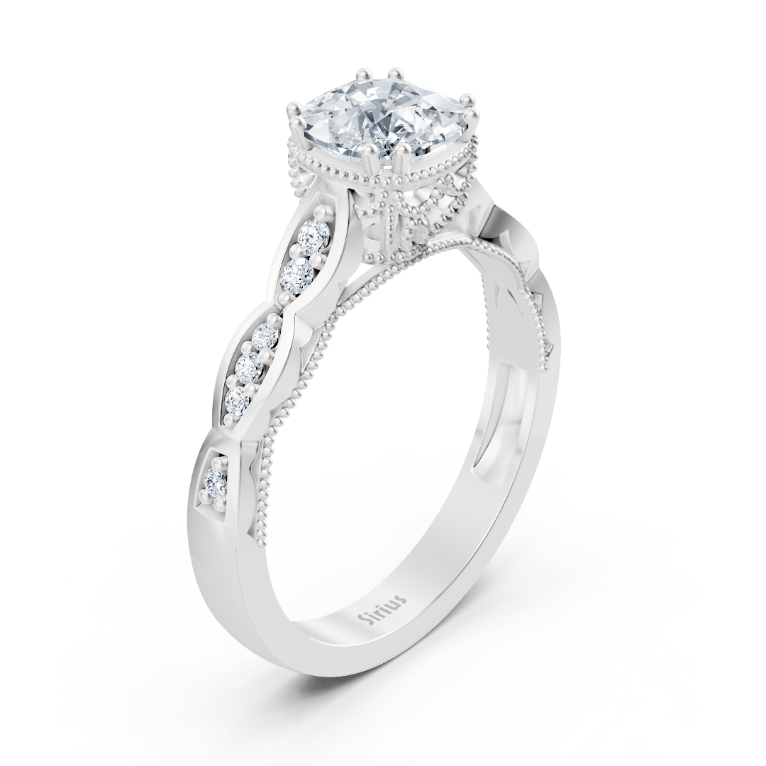 Diamant- und Weisstopasring Weißgold