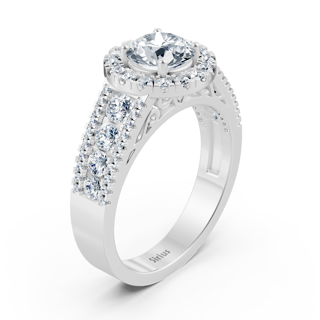 Halo Weisstopas Diamantring Weißgold