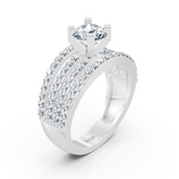 Eternity & Solitär Diamantring Weißgold