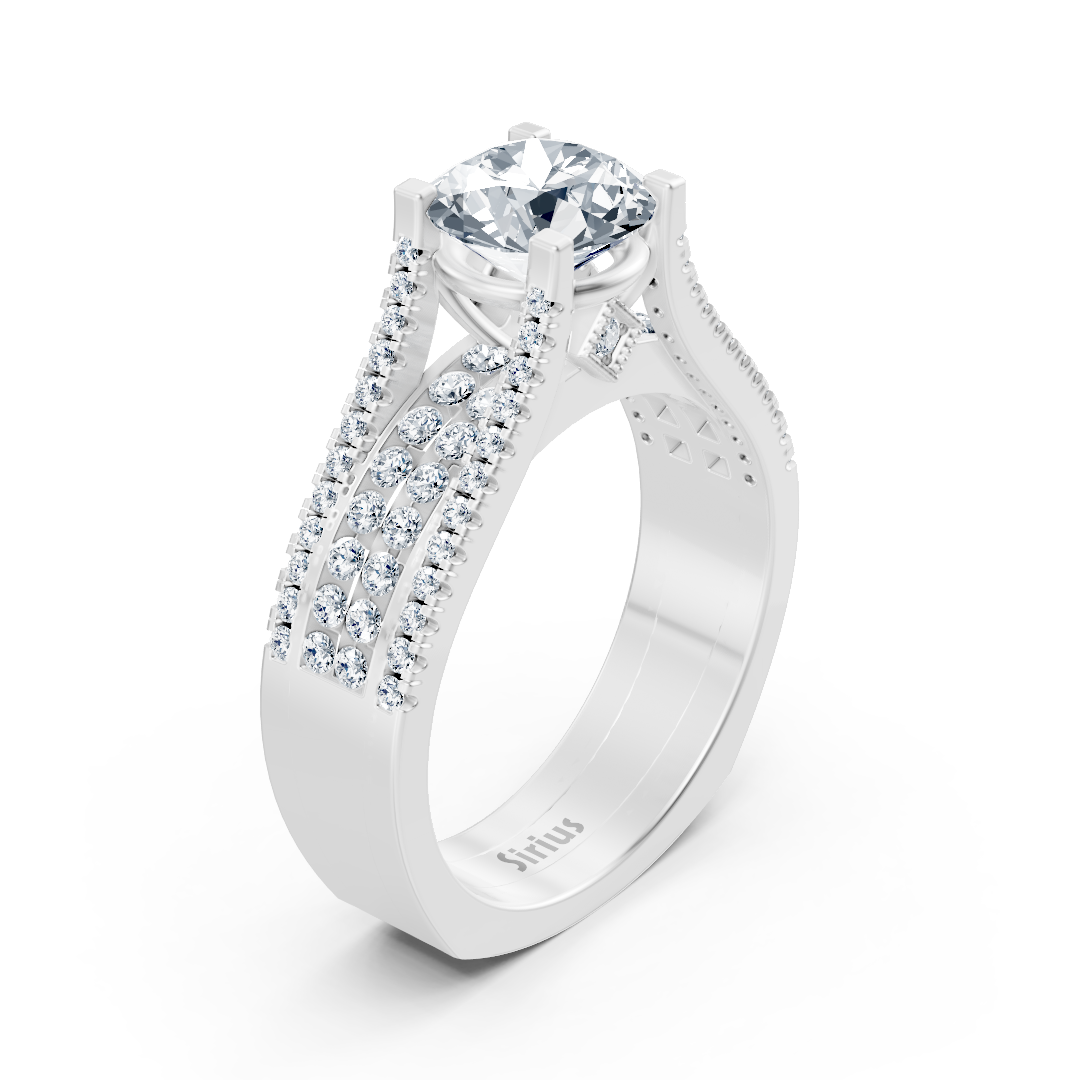Eternity & Pavé Diamantring Weißgold