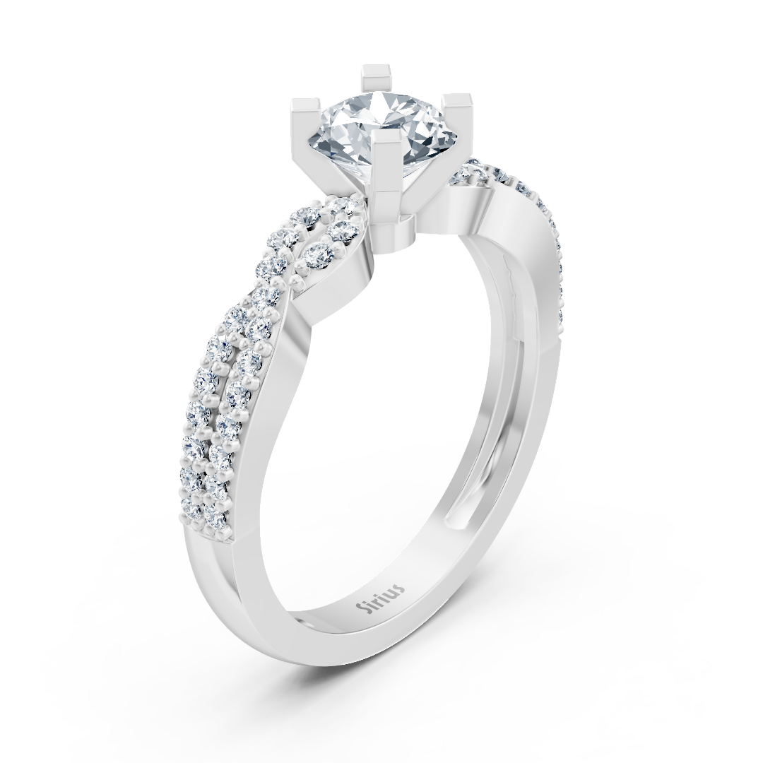 Twist Eternity & Solitär Diamantring Weißgold
