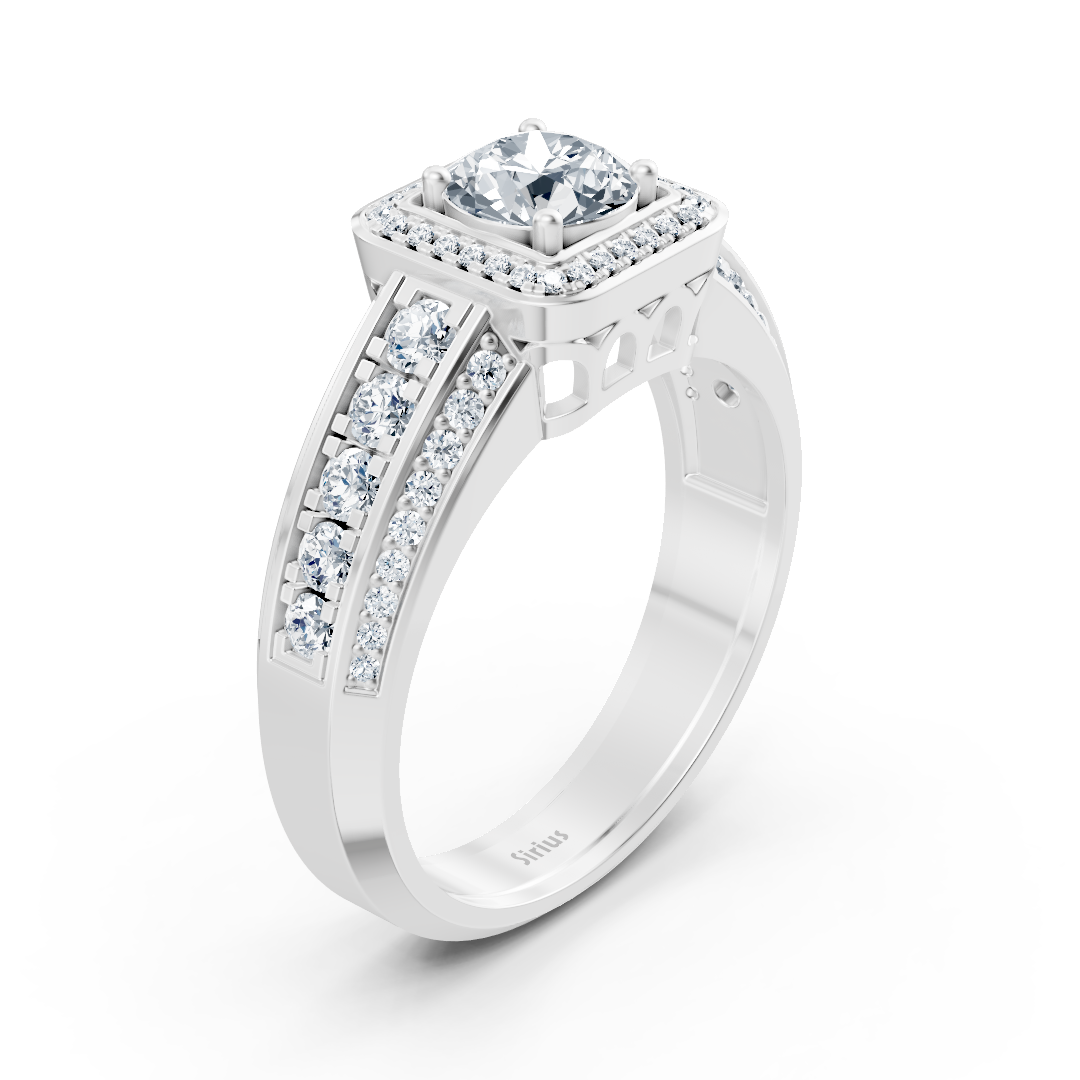 1.41 carat princess cut diamond ring in 14 carat white gold