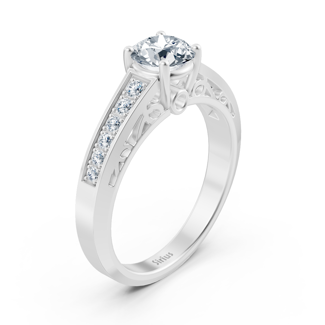 Birgie Weissgold Kanalgefasster Diamantring mit Rundschliff