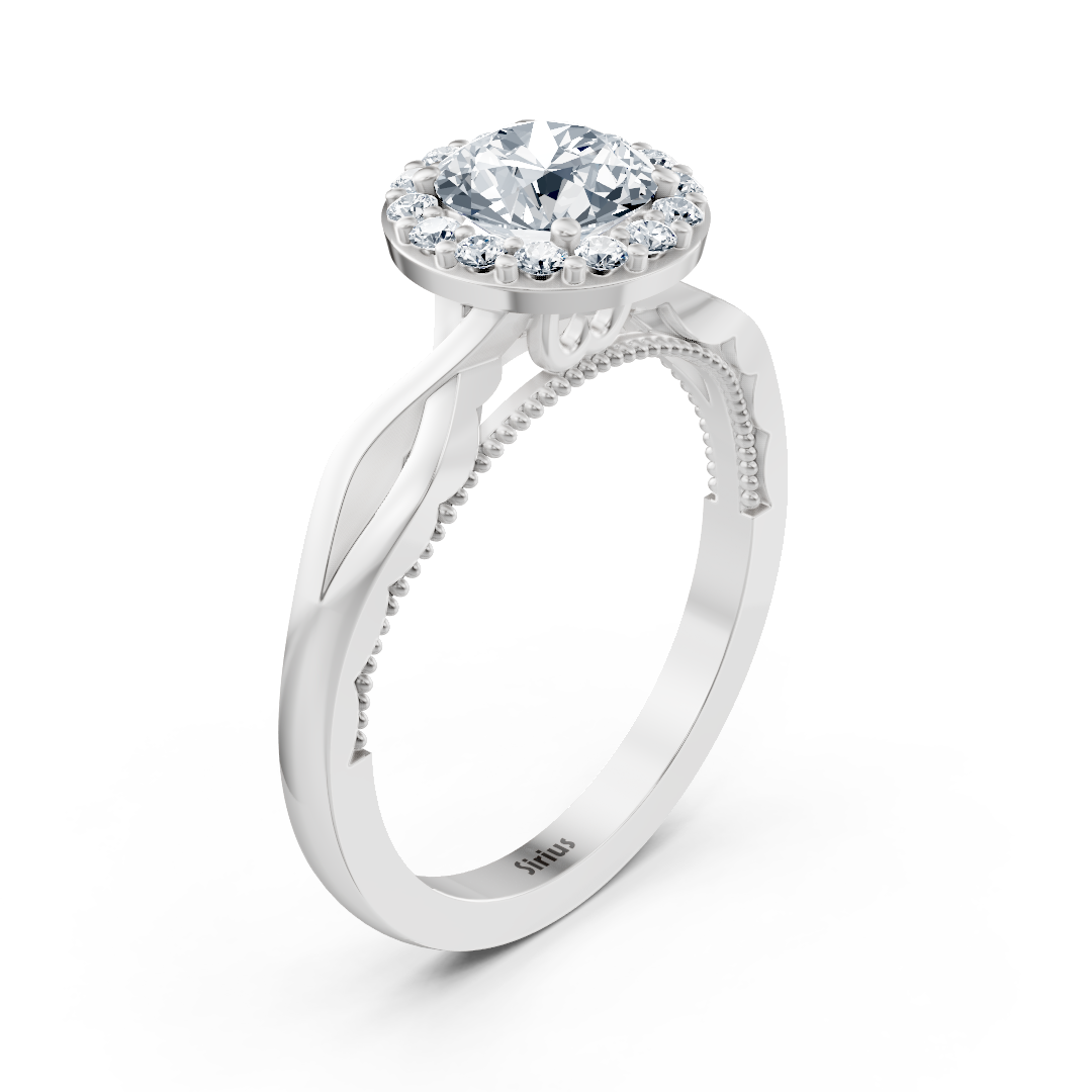1.00 Karat Halo Solitär Diamant Verlobungsring in Weißgold