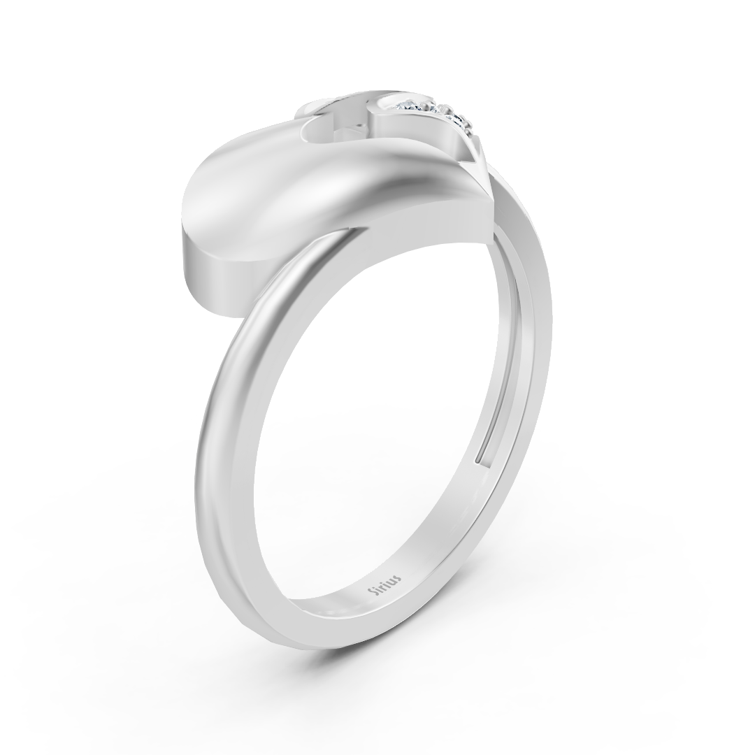 Edler Vernive Everling Herzring in Weissgold mit Pavé-Diamanten