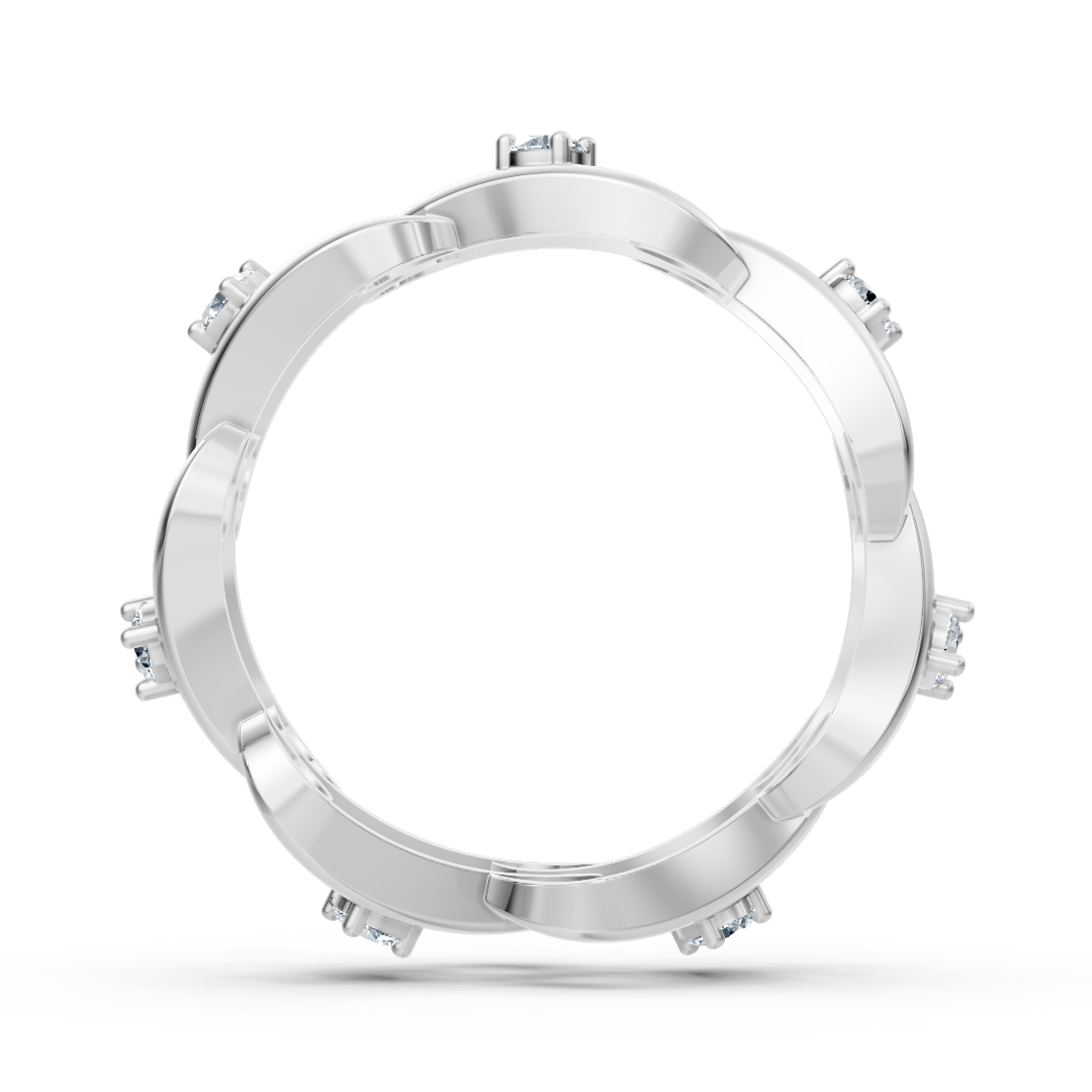 Exklusiver Weißgold-Diamantring 14K mit Rundschliff-Brillanten