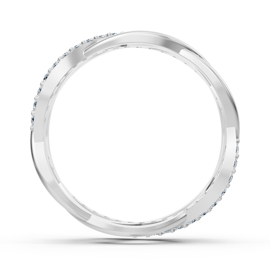 Weißgold Diamantring mit Überkreuztem Design