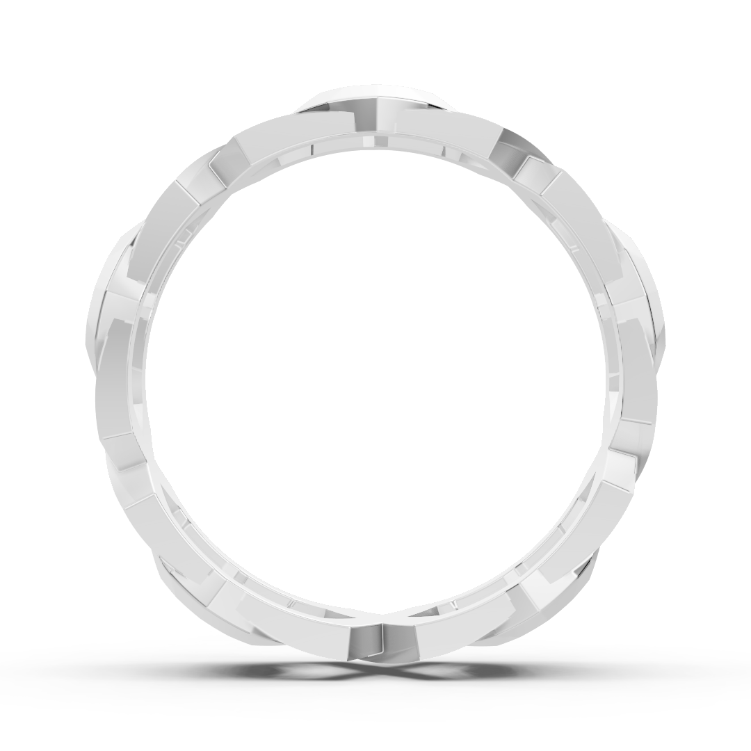 Exquisiter Weißgold-Diamantring – Geometrisches Design