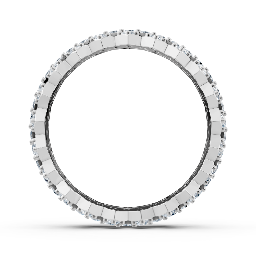 Luxuriöser Memoire-Ring aus 14K Weißgold mit Diamanten