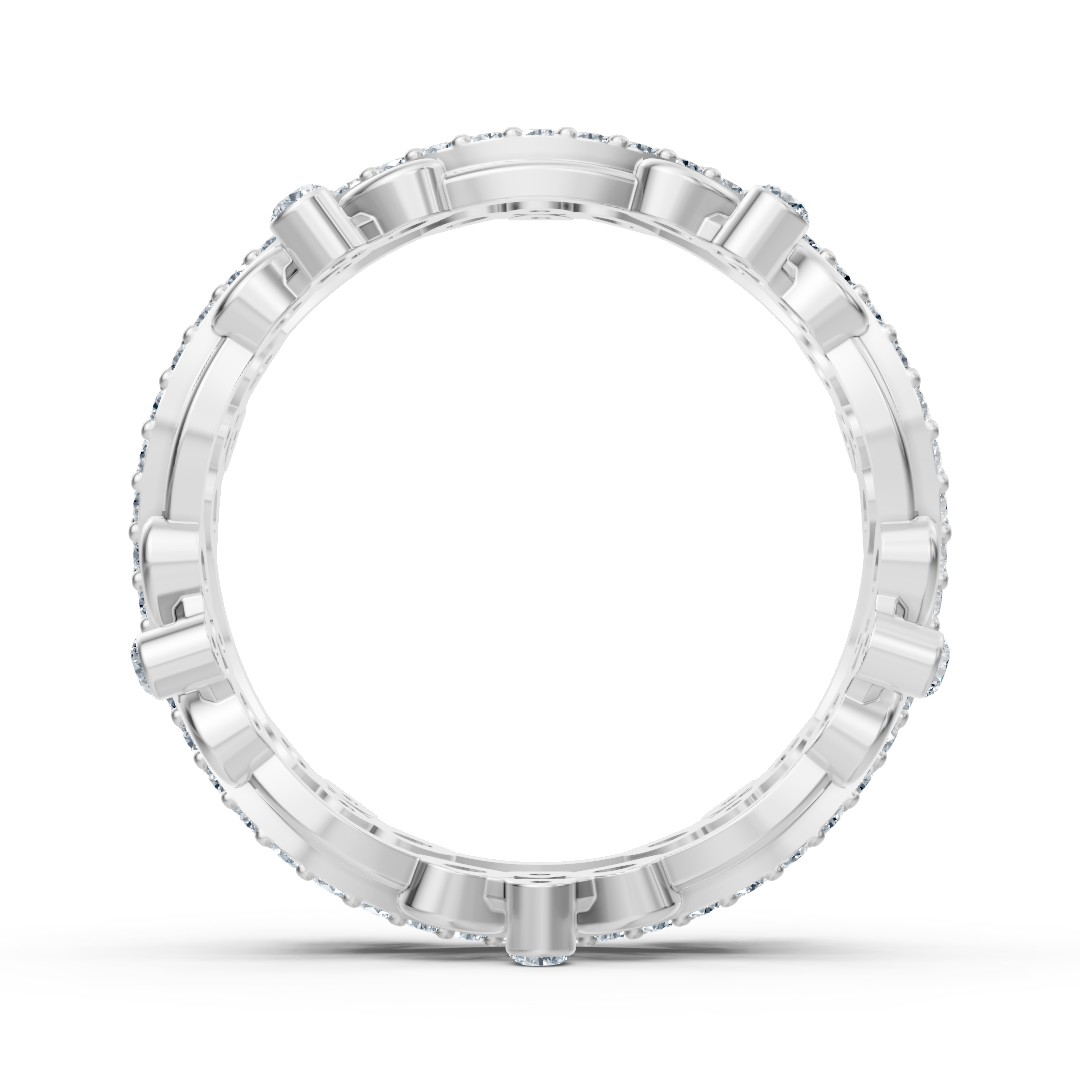 Verspielter Kreis Diamantring - 14K Weißgold, ca. 0.51 Karat
